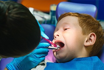 young child visiting dentist